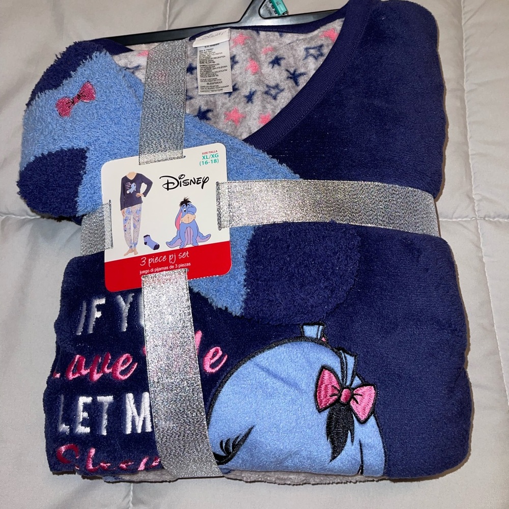 Disney Eeyore 3PC Pajama Set (Adult)